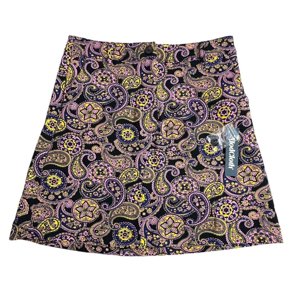 Modcloth Womens Multicolored Paisley Spin Your Partner Mini Skirt‎ 8 NWT